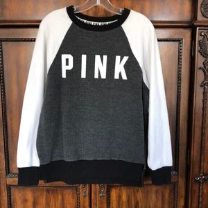 VS Pink Grey White and Black Sweatshirt Size XS